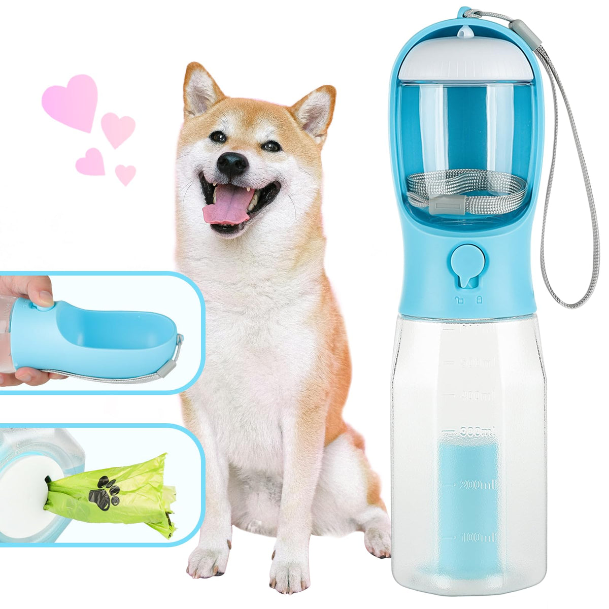 PawSip™ 3-in-1 Portable Dog Water Bottle
